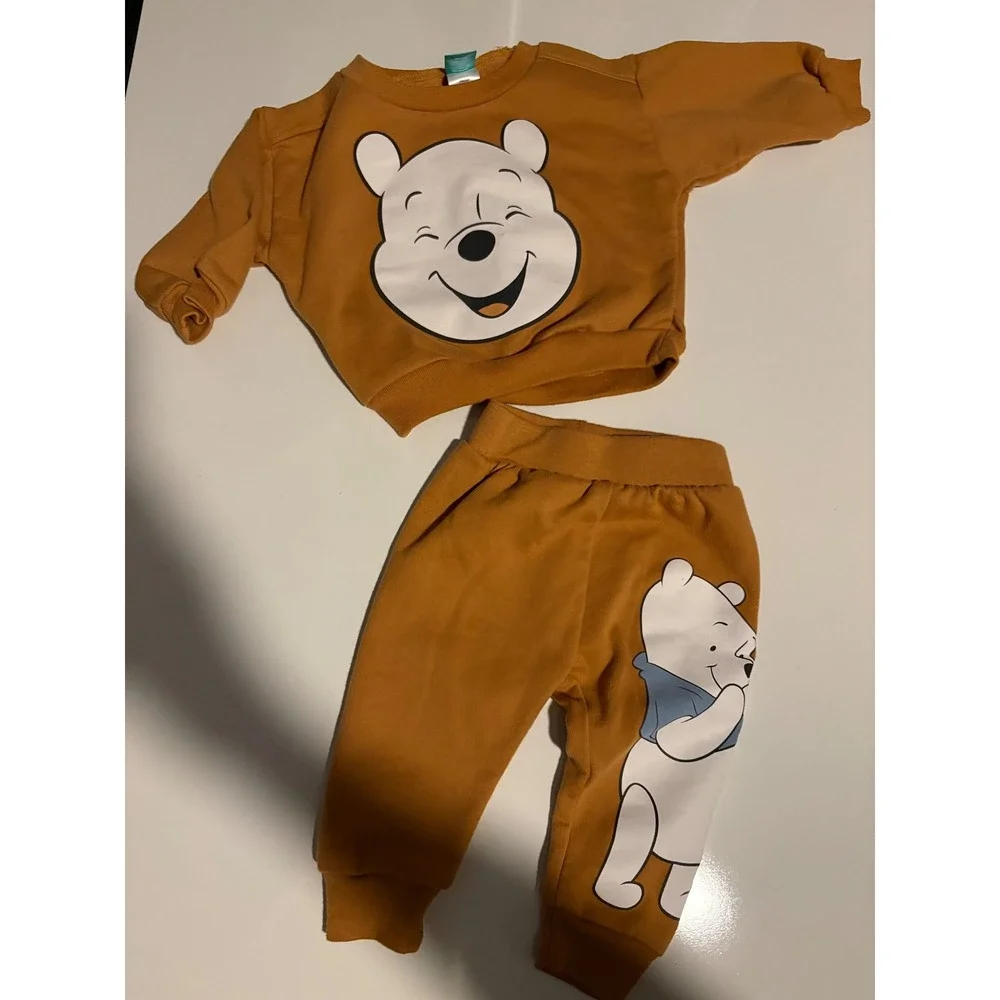 Disney Baby‎ Winnie the Pooh Orange Sweatshirt Pants Set Toddler 0-3M